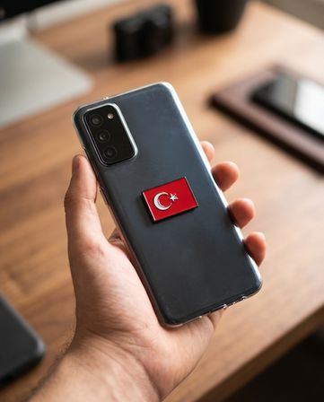 Türkiye Bayrağı Telefon Sticker – 3D Metal Tasarım, Premium Kalite Arka Süs A300129