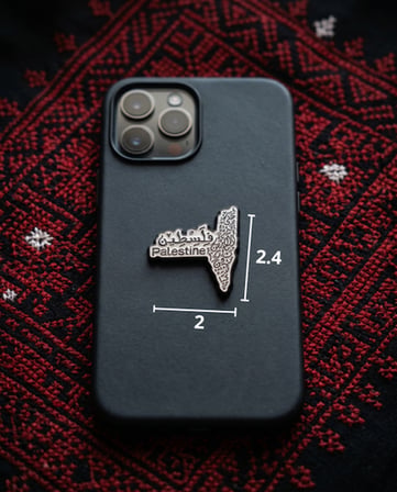 Zaytoon Filistin Haritası Tasarımlı 3D Sticker Metal Görünümlü Telefon Aksesuarı
