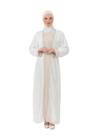 Nakışlı İç Elbiseli ve Kemerli İki Parçalı Filistin Mirası Abaya Seti