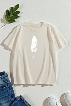 Unisex Tüy Baskılı T-shirt