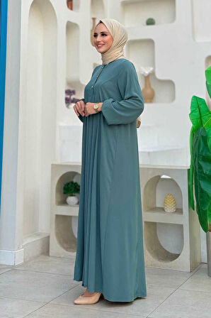 Düğme Detaylı Elbise 6028 Mint