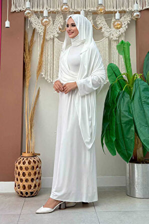 Şallı Drape Detaylı Sandy Elbise 3922 Ekru
