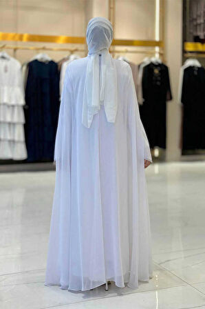 Elbise Abaya Takım 3921 Ekru