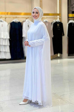Elbise Abaya Takım 3921 Ekru