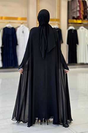 Elbise Abaya Takım 3921 Siyah