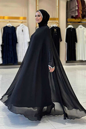 Elbise Abaya Takım 3921 Siyah