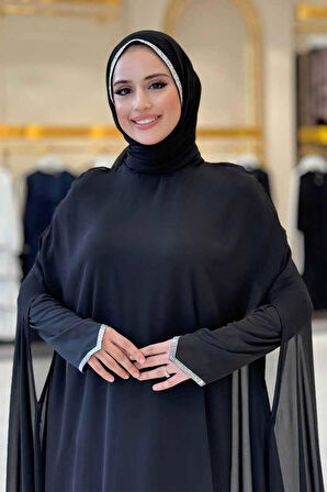 Elbise Abaya Takım 3921 Siyah