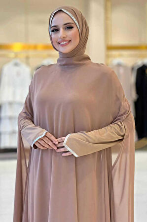 Elbise Abaya Takım 3921 Vizon