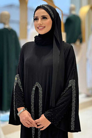 Pelerin, Elbise ve Şal Üçlü Takım 3932 Siyah