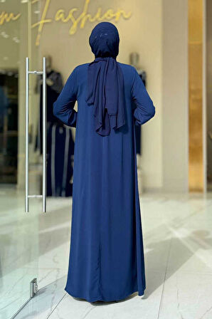 Taş Detaylı Elbise 6033 Lacivert