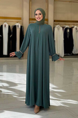 Taş Detaylı Elbise 6033 Mint