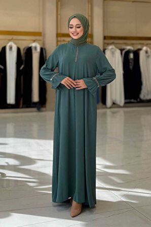 Taş Detaylı Elbise 6033 Mint