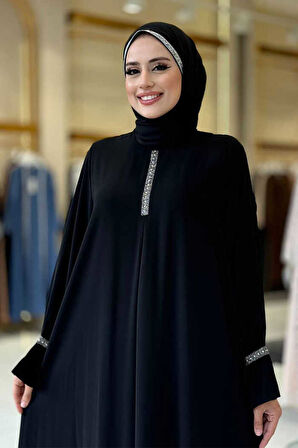 Taş Detaylı Elbise 6033 Siyah