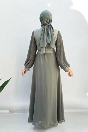 Pilise Kol Detaylı Elbise 3949 Mint