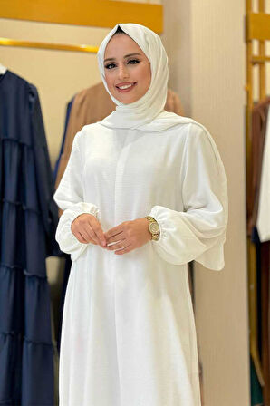 Verevli Tunik, Pantolon ve Şal Üçlü Takım 3937 Ekru