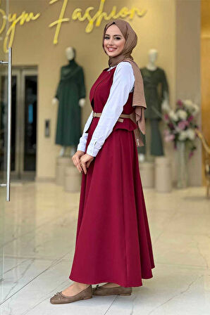 Etek ve Yelek İkili Takım 6035 Bordo