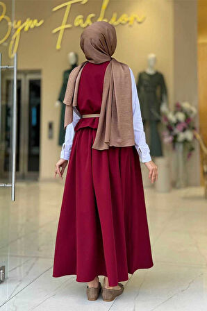 Etek ve Yelek İkili Takım 6035 Bordo