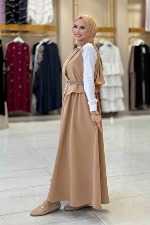 Etek ve Yelek İkili Takım 6035 Vizon