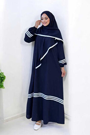 Şal Elbise İkili Takım 6036 Lacivert