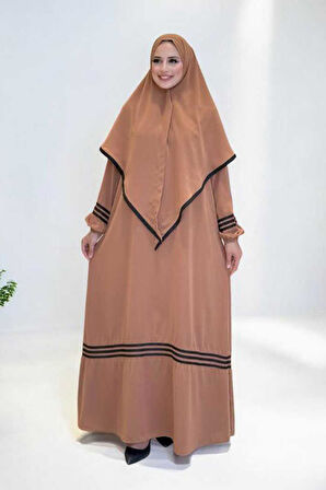 Şal Elbise İkili Takım 6036 Taba