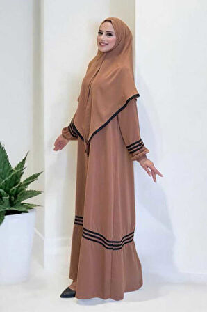 Şal Elbise İkili Takım 6036 Taba