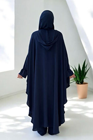 Tunik, Pantolon ve Abaya Üçlü Takım 8663 Lacivert