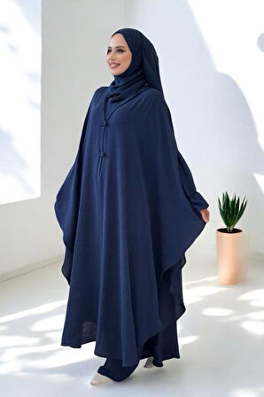Tunik, Pantolon ve Abaya Üçlü Takım 8663 Lacivert