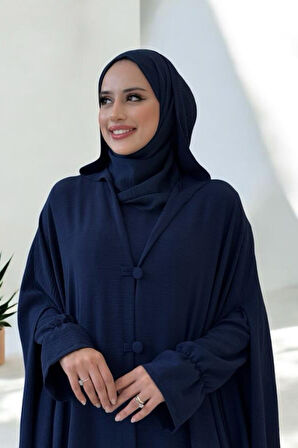 Tunik, Pantolon ve Abaya Üçlü Takım 8663 Lacivert