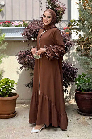 Şal ve Ferace İkili Takım 70018 Kahverengi
