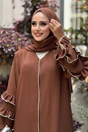 Şal ve Ferace İkili Takım 70018 Kahverengi