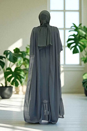 İnci Detaylı Pelerinli Elbise 3973 Mint