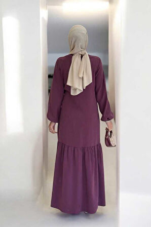 Bağlama Detaylı Elbise 3974 Bordo