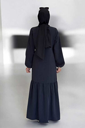 Bağlama Detaylı Elbise 3974 Siyah