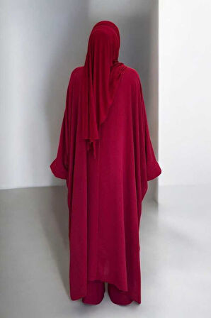 Kol Düğme Detaylı Tunik Pantolon İkili Takım 8688 Bordo