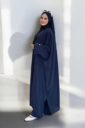 Kol Düğme Detaylı Tunik Pantolon İkili Takım 8688 Lacivert