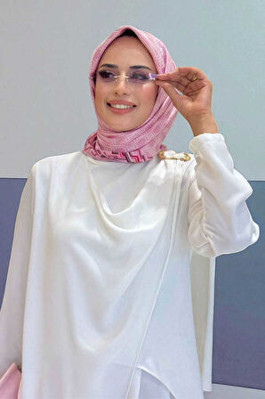 Tek Omuz Gold Toka Detaylı Tunik Pantolon Takım 8698 Ekru