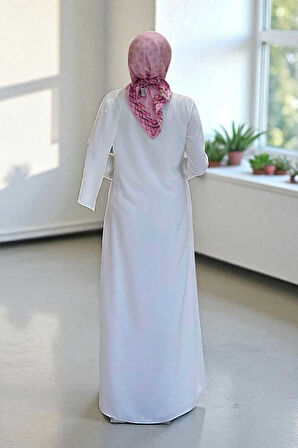 Tek Omuz Gold Toka Detaylı Tunik Pantolon Takım 8698 Ekru