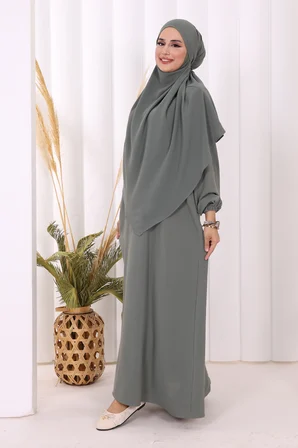 Dubai Sufleli Elbise Takım 6044 Mint