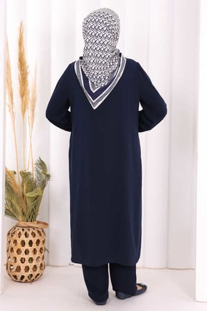 Hac Umre Tunik Pantolon Takım 8006 Lacivert