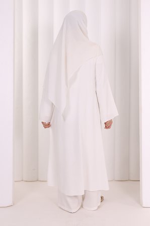 Yandan Bağlamalı Tunik Pantolon Takım 8008 Ekru