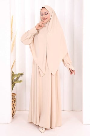 Eşarplı Elbise 6059 Taş