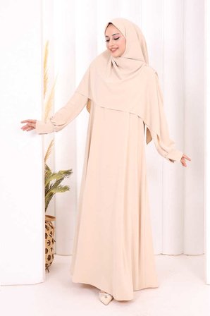 Eşarplı Elbise 6059 Taş