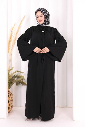 Broş Detaylı Tulumlu Takım 8016 Siyah