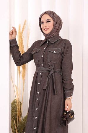 Kot Elbise 7061 Kahverengi