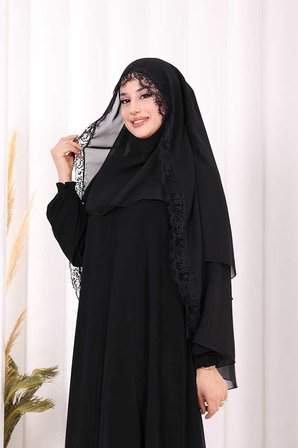 Dantelli Sufle 6069 Siyah