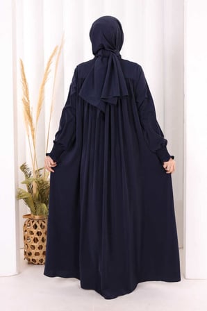 Biritli Ferace ŞAL HEDİYE ! 7056 Lacivert