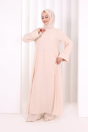 Yırtmaçlı Tunik Üçlü Takım 8035 Taş