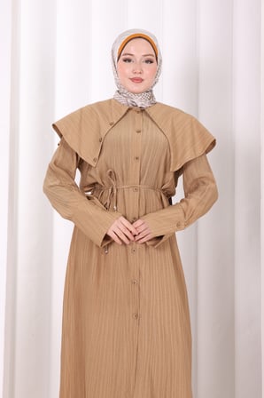 Geniş Yakalı İkili Takım 8036 Taba