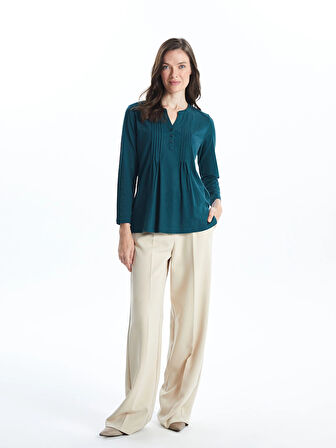 LCW Grace YEŞİL Kaçık Yaka Kadın Bluz