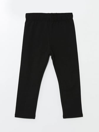 LCW Kids Siyah Beli Lastikli Basic Kız Bebek Tayt